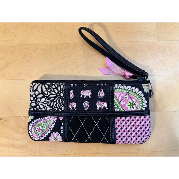 Vera Bradley Handbags - Vera Bradley Pink Elephant Patchwork Wristlet Wallet Purse